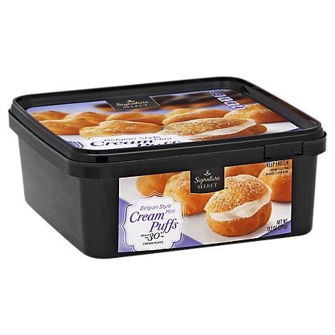 slide 1 of 1, Signature Select Cream Puffs Belgian Style Mini, 13.2 oz