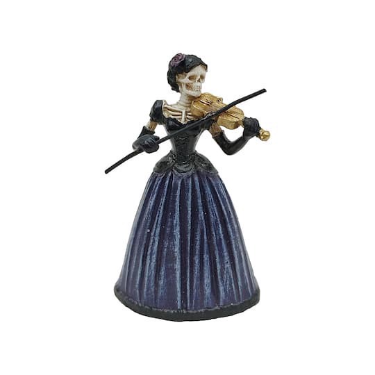 slide 1 of 2, Mini Skeleton Violin Player By Ashland, 1.85 in x 1.06 in x 2.68 in