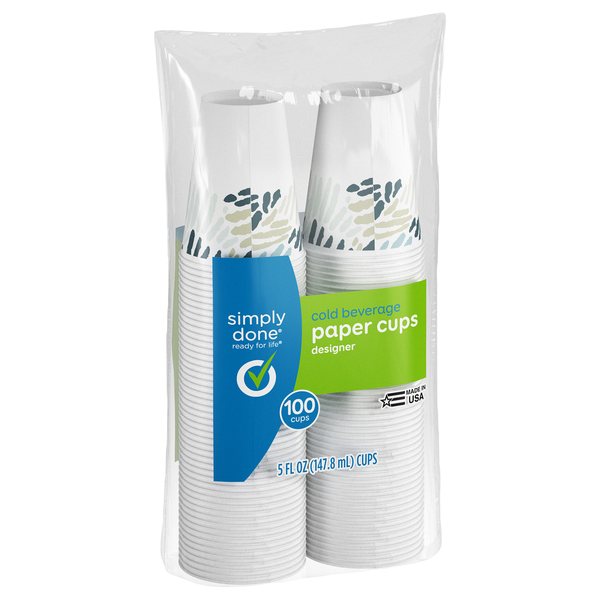 slide 1 of 1, Simply Done Designer Cold Beverage Paper Cups 100 ea, 100 ct
