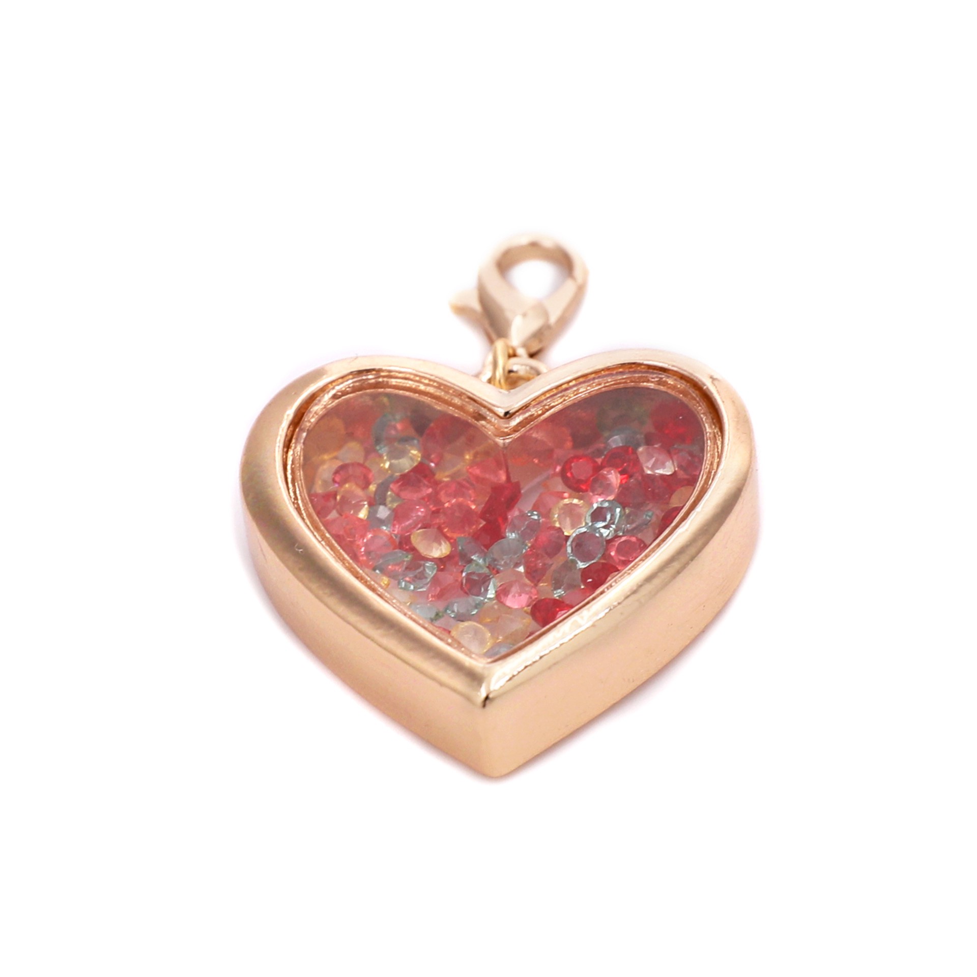 slide 3 of 5, Gold Heart Shaker Charm By Bead Landing, 1.58 in x 1.06 in x 0.3 in