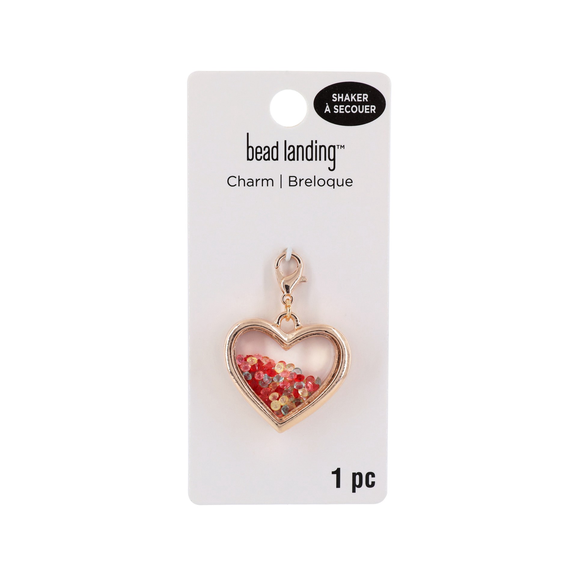 slide 4 of 5, Gold Heart Shaker Charm By Bead Landing, 1.58 in x 1.06 in x 0.3 in