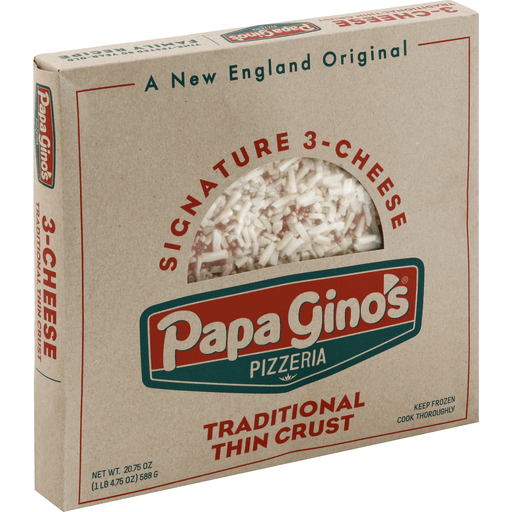 slide 1 of 1, Papa Gino's Pizza, Traditional Thin Crust, Signature 3-Cheese, 20.75 oz