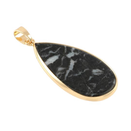 slide 1 of 3, Zebra Jasper Teardrop Pendant By Bead Landing, 40mm x 20mm