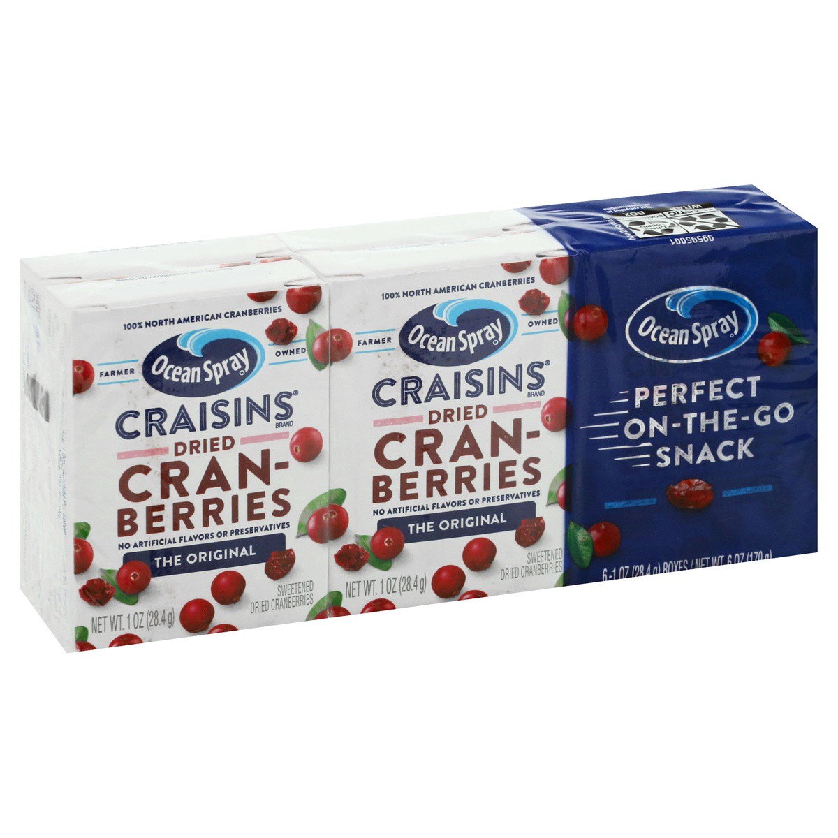 slide 6 of 9, Ocean Spray Craisins Dried Cranberries- Original 1oz, 6 Count, 6 oz