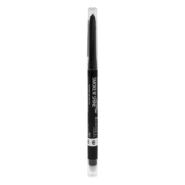 slide 1 of 1, Rimmel Exaggerate Smoke N' Shine Automatic Gel Eye Liner 001 Little Black Smokey, 0.009 oz