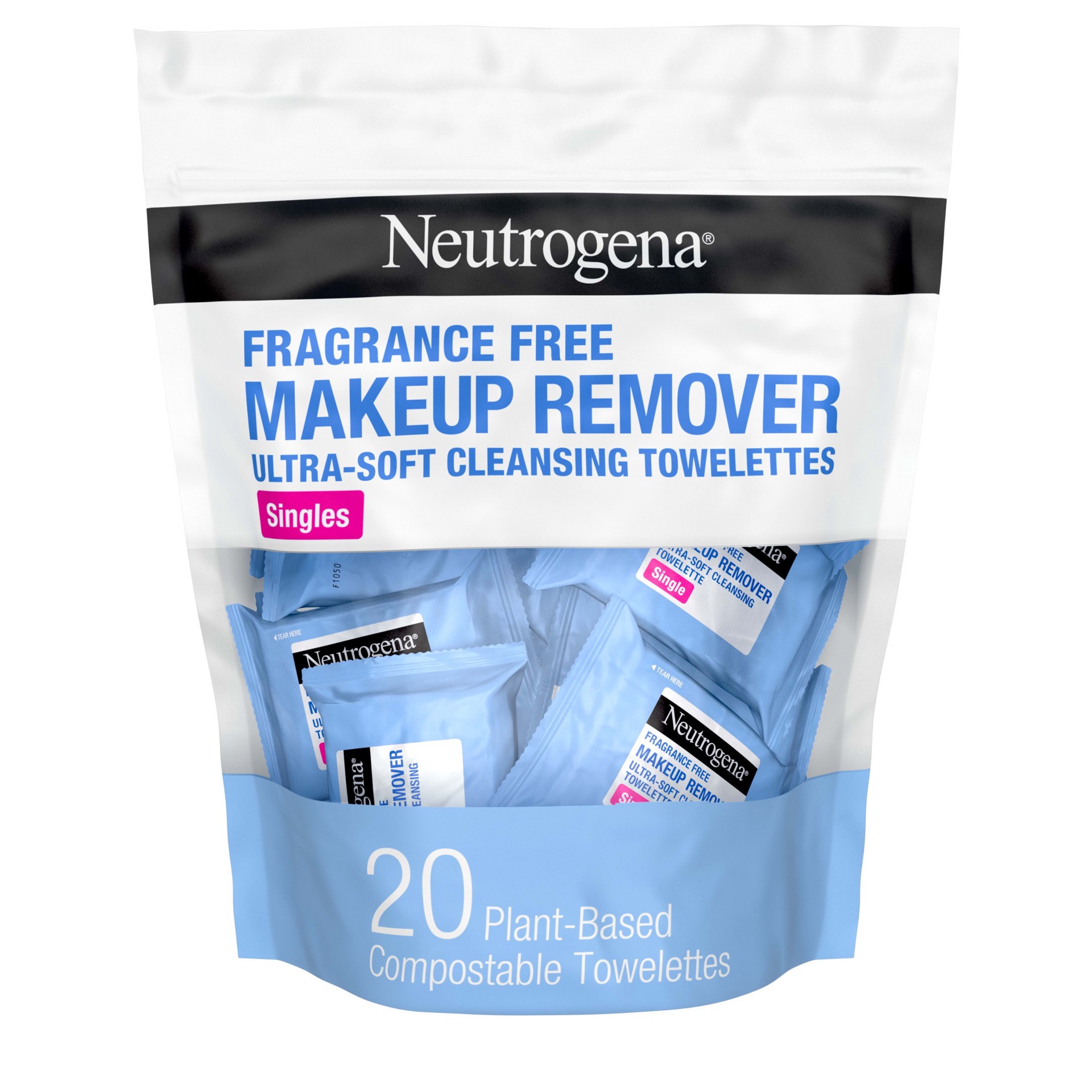 slide 2 of 5, Neutrogena Fragrance-Free Makeup Remover Face Wipe Singles, 20 cnt