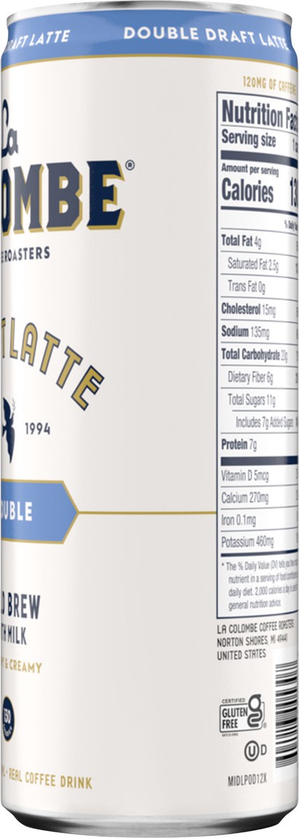 slide 12 of 12, La Colombe Coffee Roasters La Colombe Coffee, Double Draft Latte, 11 fl oz Cans, 11 fl oz