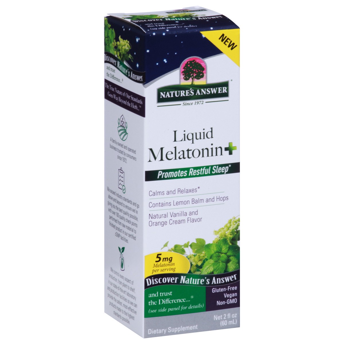 slide 4 of 9, Nature's Answer 5 mg Natural Vanilla and Orange Cream Liquid + Melatonin 2 fl oz, 2 fl oz