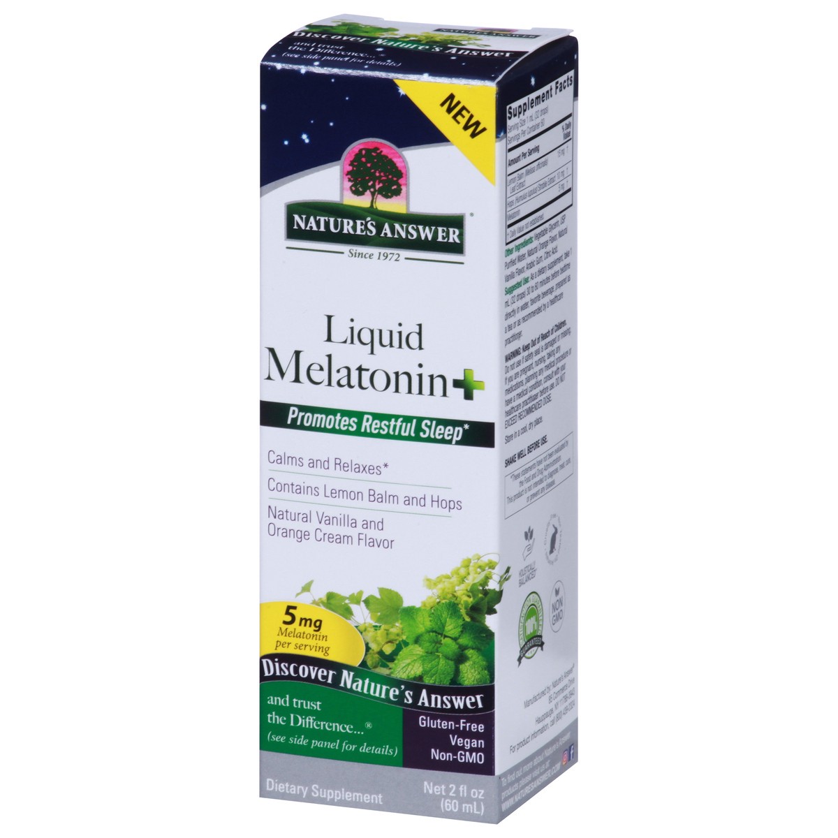 slide 8 of 9, Nature's Answer 5 mg Natural Vanilla and Orange Cream Liquid + Melatonin 2 fl oz, 2 fl oz