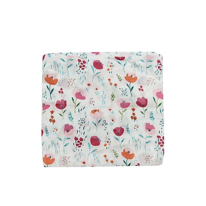 slide 1 of 1, Loulou Lollipop Rosey Bloom Muslin Swaddle Blanket, 1 ct