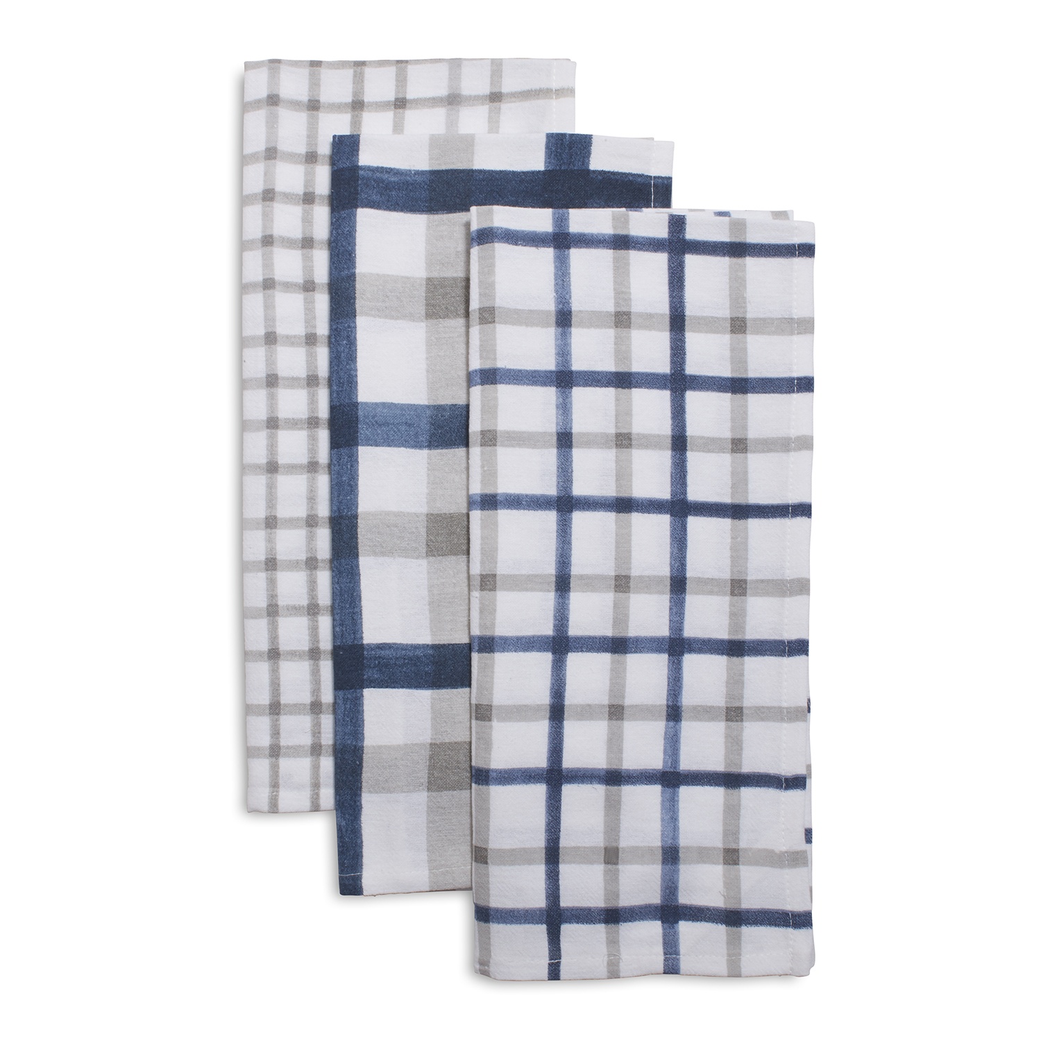 slide 1 of 1, Sur La Table Flour Sack Kitchen Towels, Plaid, 3 ct