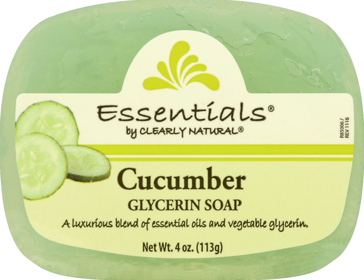 slide 1 of 5, Clearly Natural Cucumber Glycerin Soap, 4 oz