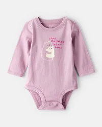 Carter's Baby Girl Bear Hugs Long-Sleeve Graphic Bodysuit - Pink Pink 12M