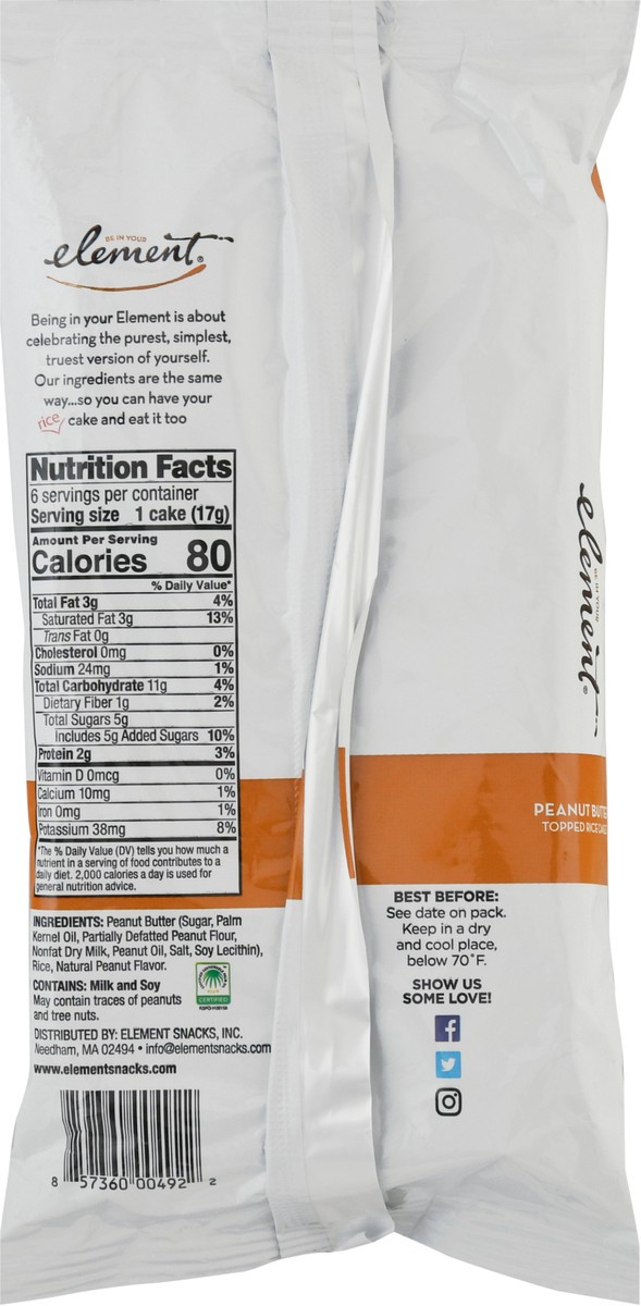 slide 7 of 9, Element Peanut Butter Rice Cake, 3.5 oz