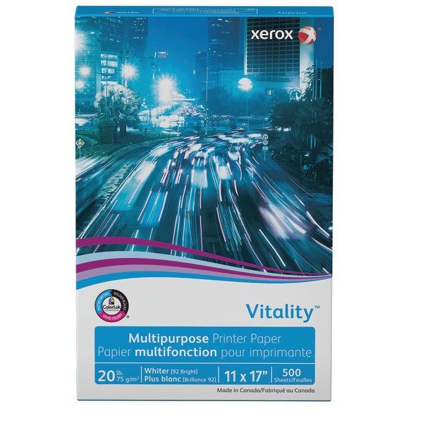 slide 2 of 10, Xerox Vitality Multi-Use Printer Paper, Ledger Size, 20 lb, FSC Certified, 500 ct; 11 in x 17 in