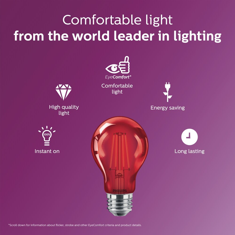 slide 3 of 4, Philips 4-Watt A19 Outdoor Party Led Light Bulb, 1 ct