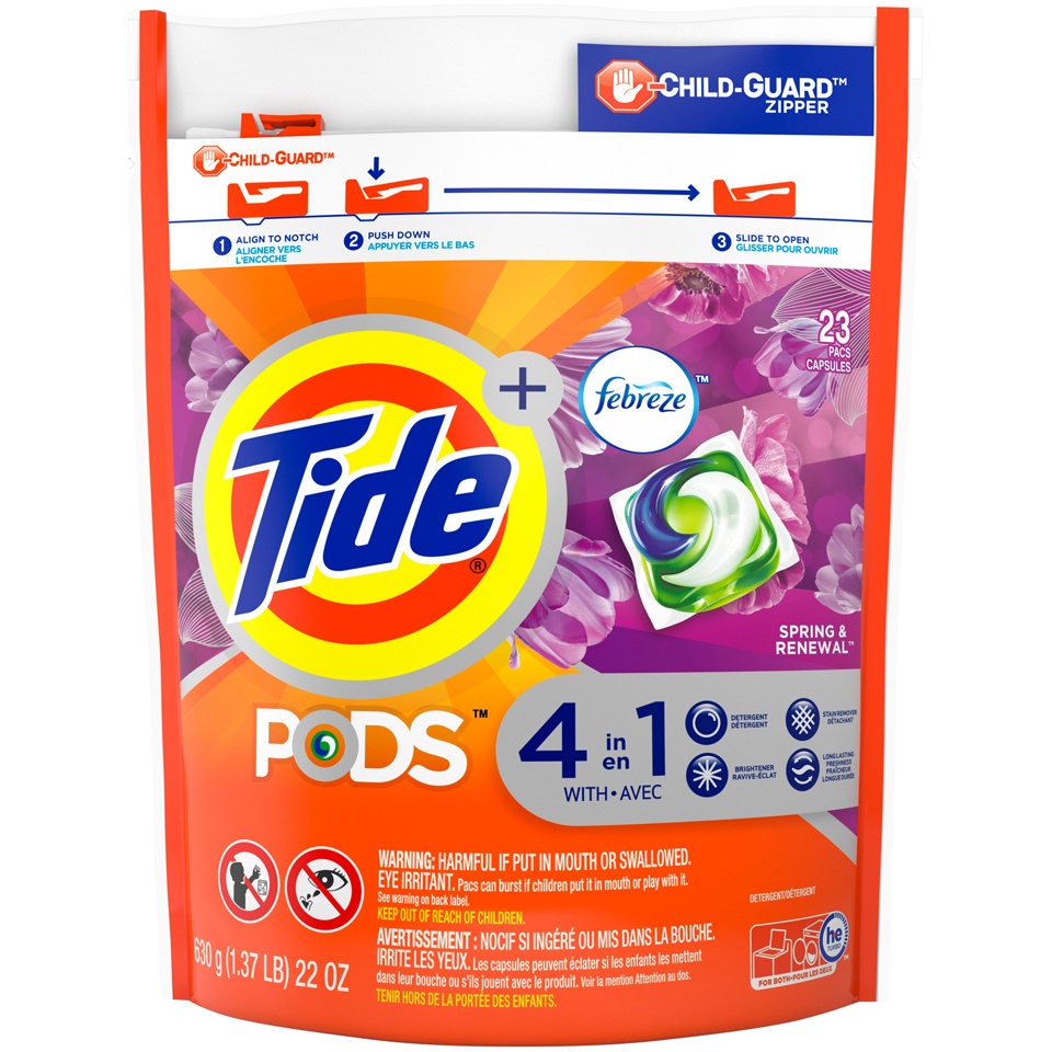 slide 1 of 1, Tide PODS&nbsp;Spring & Renewal HE Laundry Detergent Pacs, 23 ct