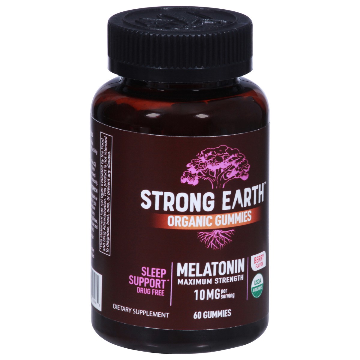 slide 6 of 12, Strong Earth 10 mg Maximum Strength Organic Berry Flavor Melatonin 60 Gummies, 60 ct
