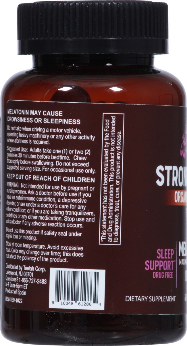 slide 3 of 12, Strong Earth 10 mg Maximum Strength Organic Berry Flavor Melatonin 60 Gummies, 60 ct