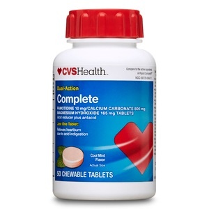 slide 1 of 1, CVS Health Dual Action Complete Acid Reducer Plus Antacid Tablets Cool Mint, 50 ct