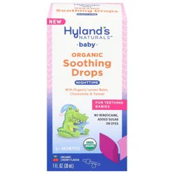 Hyland's Naturals Baby Organic 2+ Months Nighttime Cherry Flavor Soothing Drops 1 fl oz