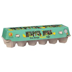 Helpful Hens Large Free Range Organic Brown Eggs - 12 ea