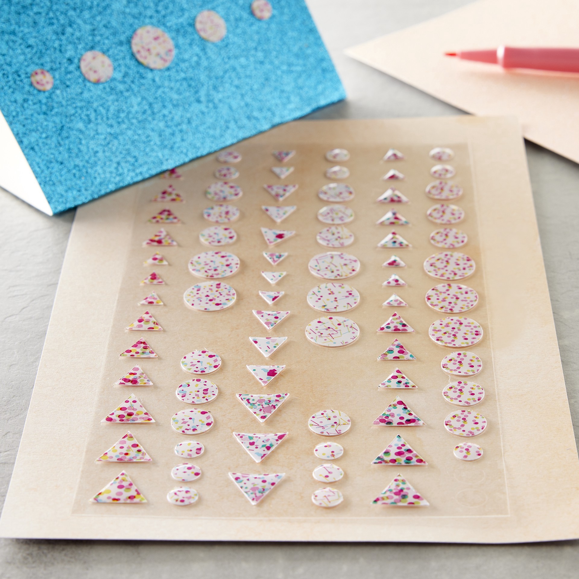 slide 4 of 4, Confetti Shapes Dimensional Stickers By Recollections, 3.875 in x 7 in