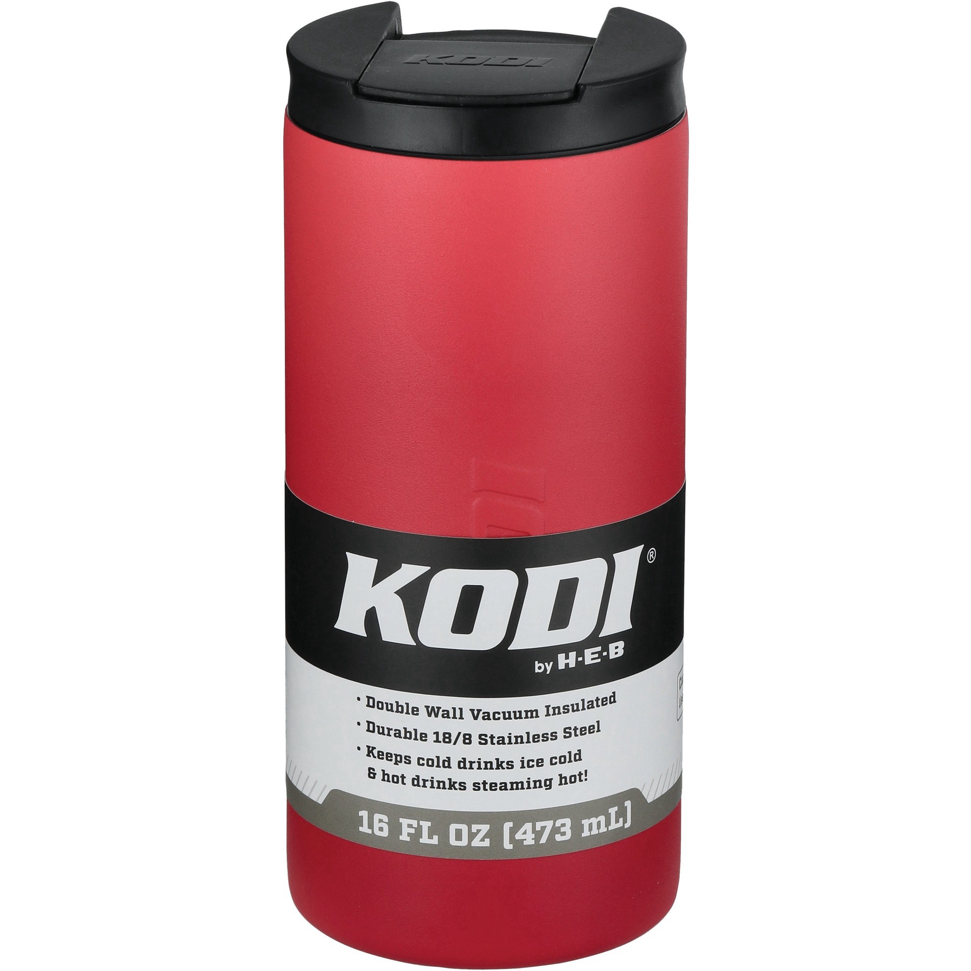 slide 1 of 1, KODI by H-E-B Spill Proof Tumbler - Crimson Frost, 16 oz