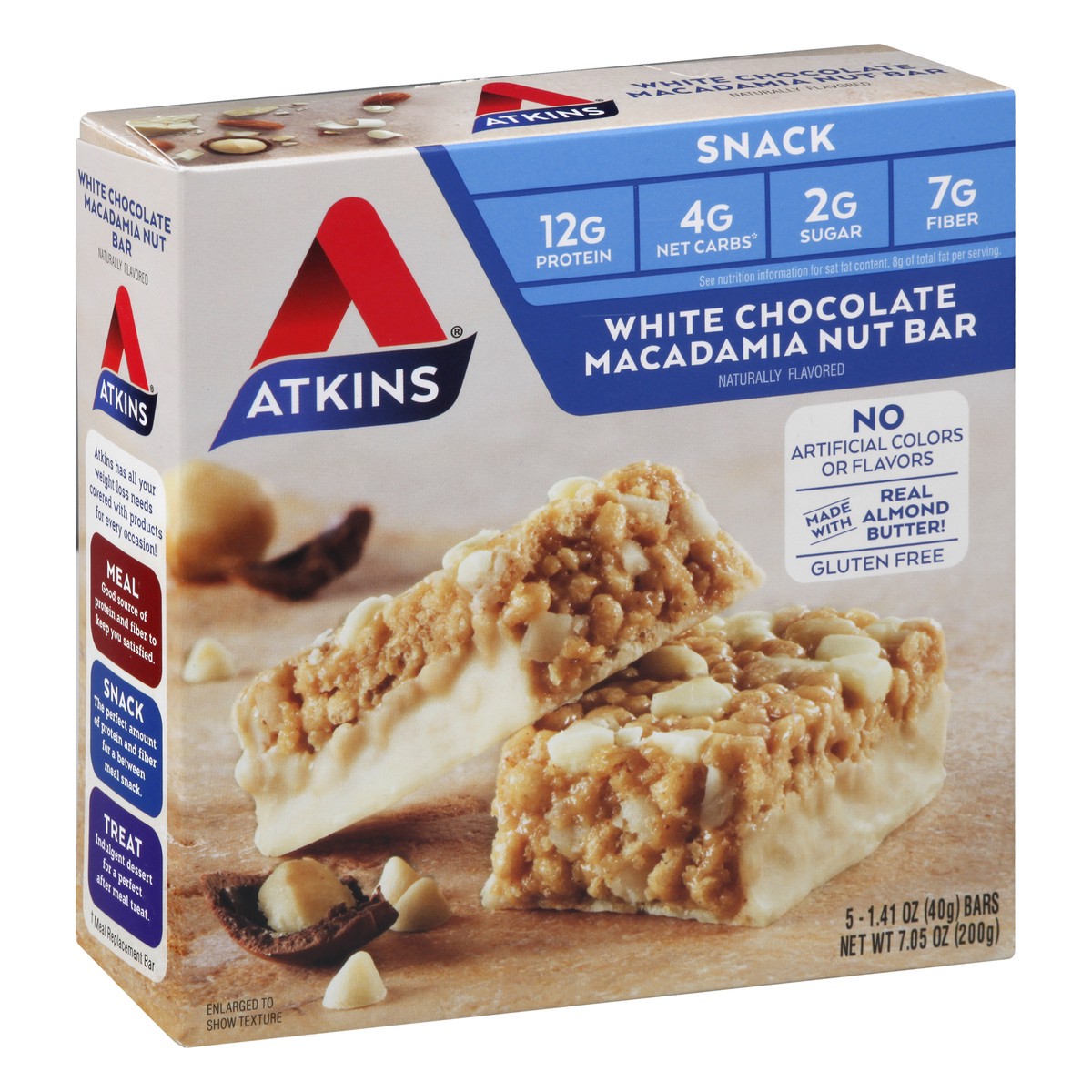 slide 2 of 9, Atkins White Chocolate Snack Bar 5Pk, 7.05 oz