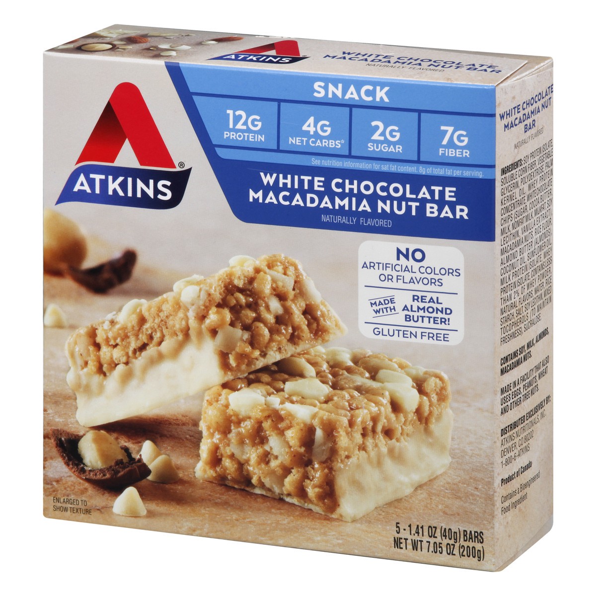 slide 3 of 9, Atkins White Chocolate Snack Bar 5Pk, 7.05 oz