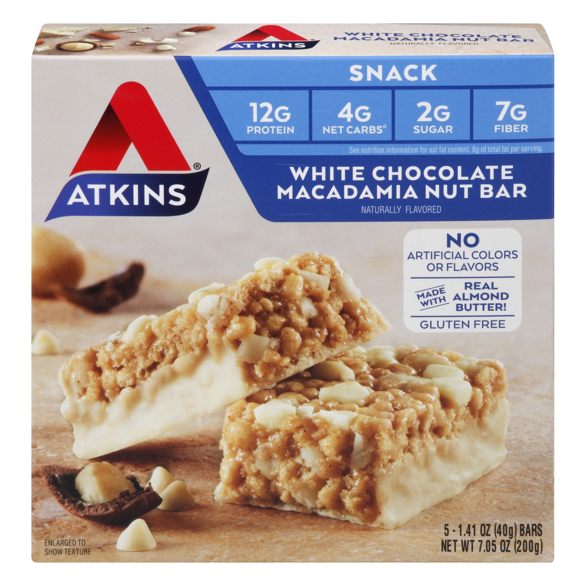 slide 1 of 9, Atkins White Chocolate Snack Bar 5Pk, 7.05 oz