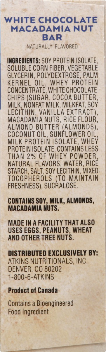 slide 8 of 9, Atkins White Chocolate Snack Bar 5Pk, 7.05 oz