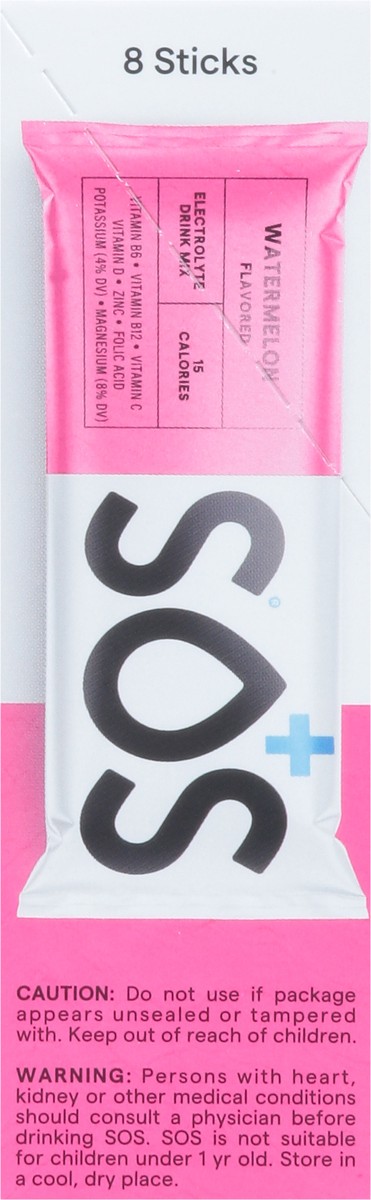 slide 5 of 15, S.O.S. Daily Hydration Watermelon Electrolyte Drink Mix Sticks - 8 ct, 8 ct