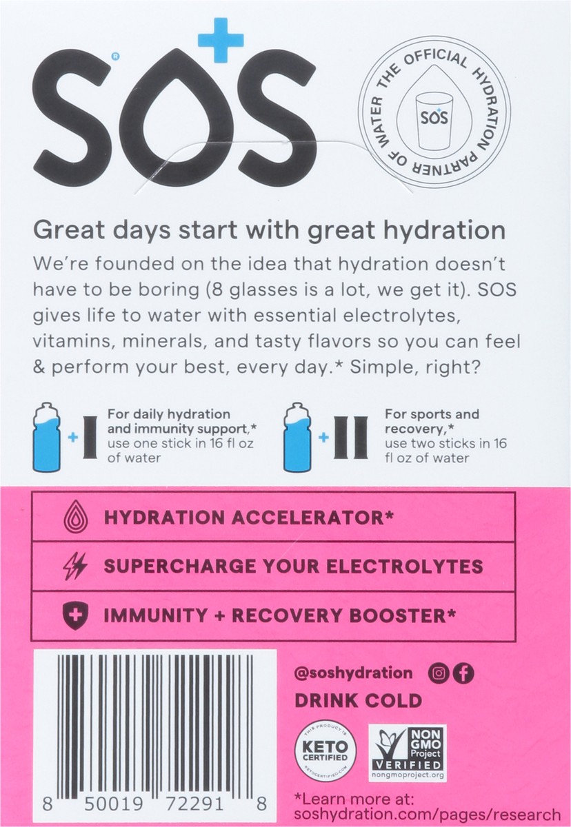 slide 6 of 15, S.O.S. Daily Hydration Watermelon Electrolyte Drink Mix Sticks - 8 ct, 8 ct