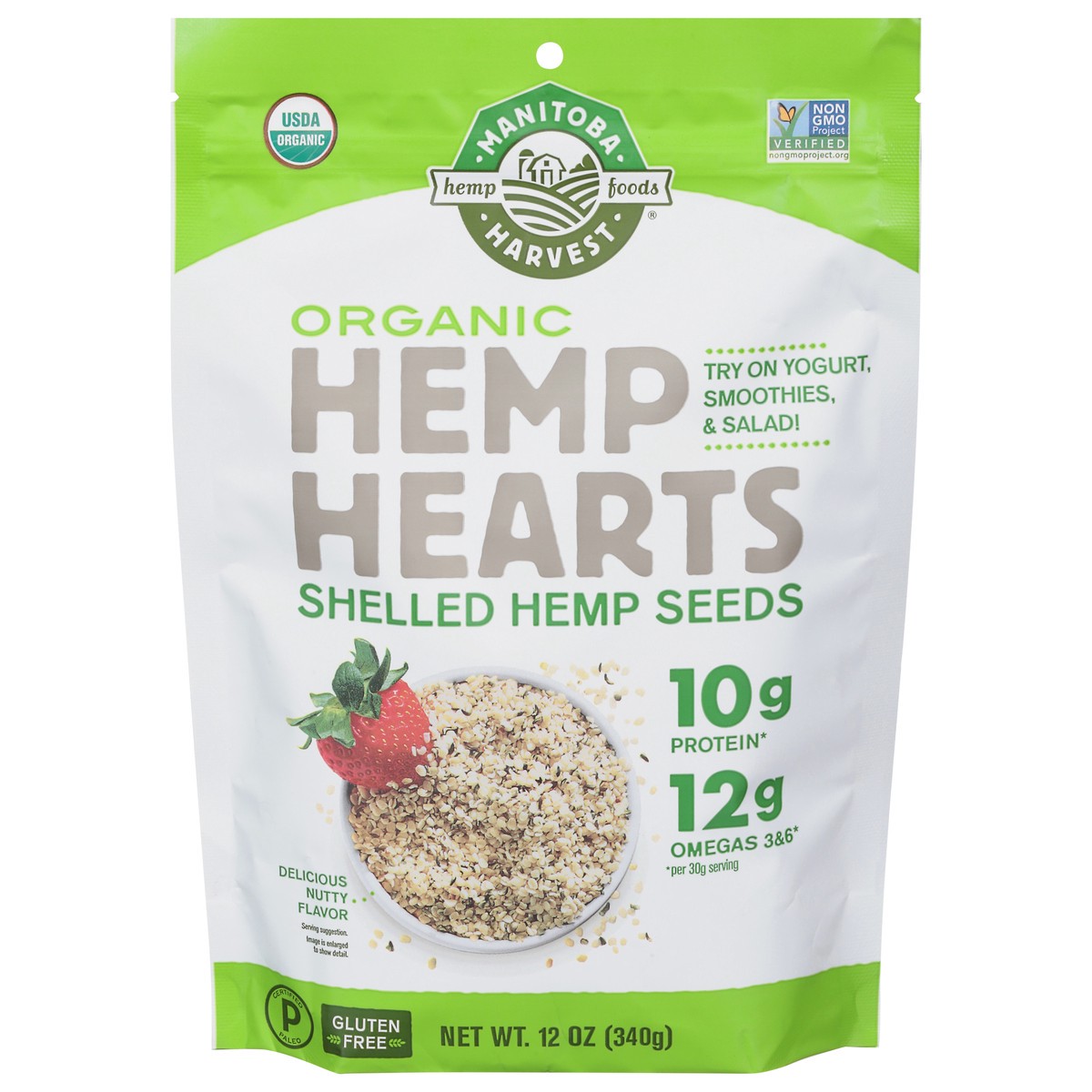 slide 1 of 12, Manitoba Harvest Organic Hemp Hearts Shelled Hemp Seeds, 12 oz