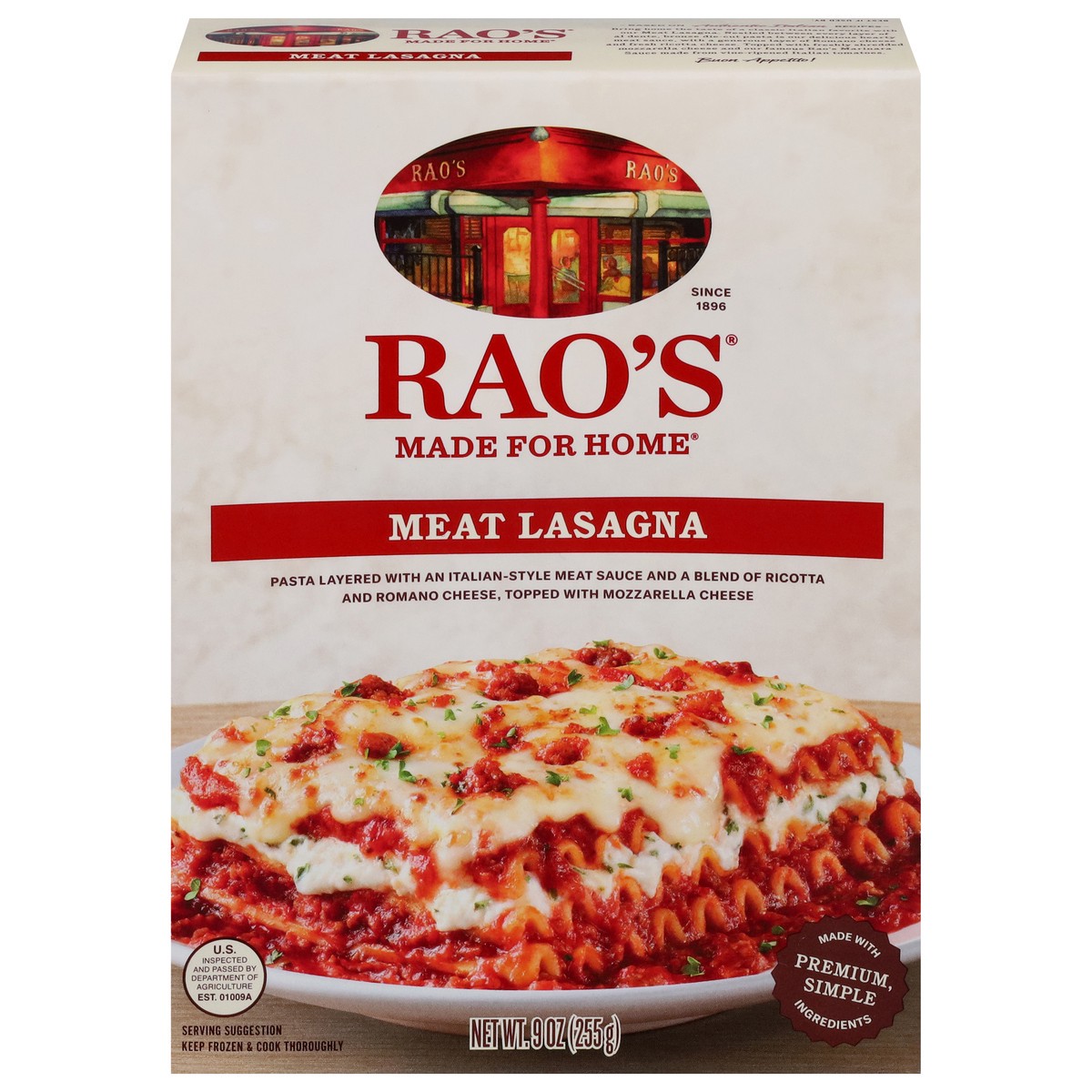 slide 4 of 4, Rao's Made for Home Meat Lasagna 9 oz, 9 oz