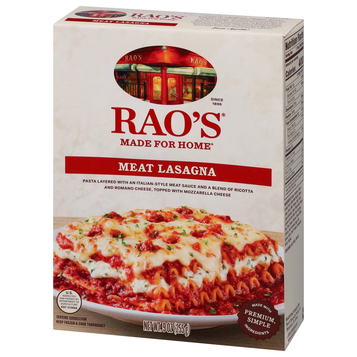 slide 2 of 4, Rao's Made for Home Meat Lasagna 9 oz, 9 oz