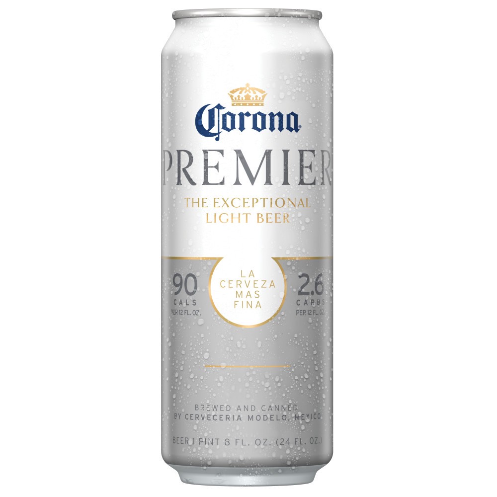 slide 1 of 5, Corona Premier Mexican Lager Import Light Beer, 24 fl oz Can, 4.0% ABV, 24 oz