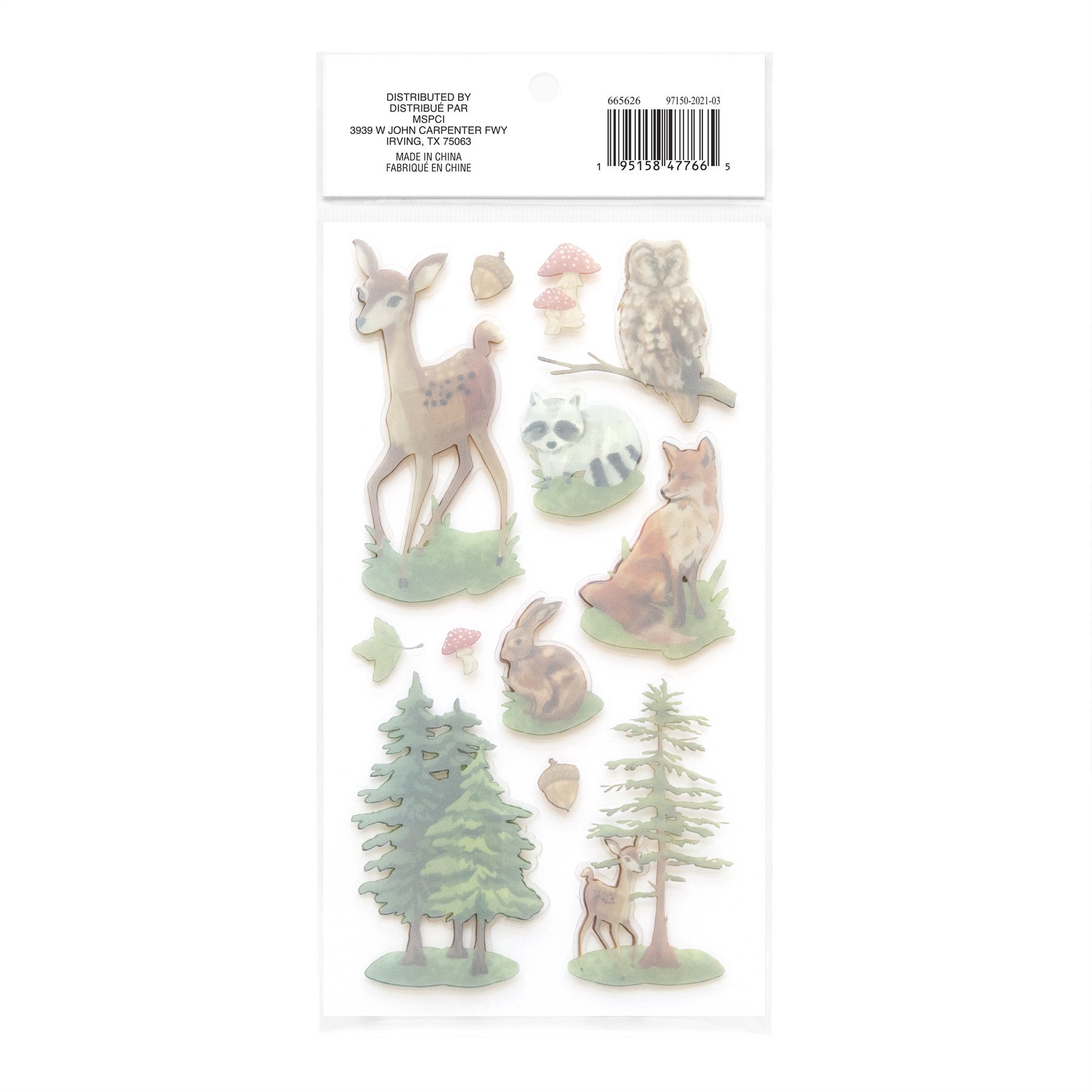 slide 4 of 5, Woodland Animal Stickers By Recollections, 3.875 in x 7 in