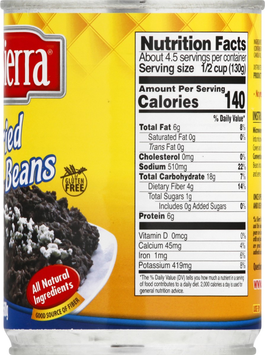 slide 4 of 9, La Sierra Premium Refried Black Beans 20.5 oz, 20.5 oz