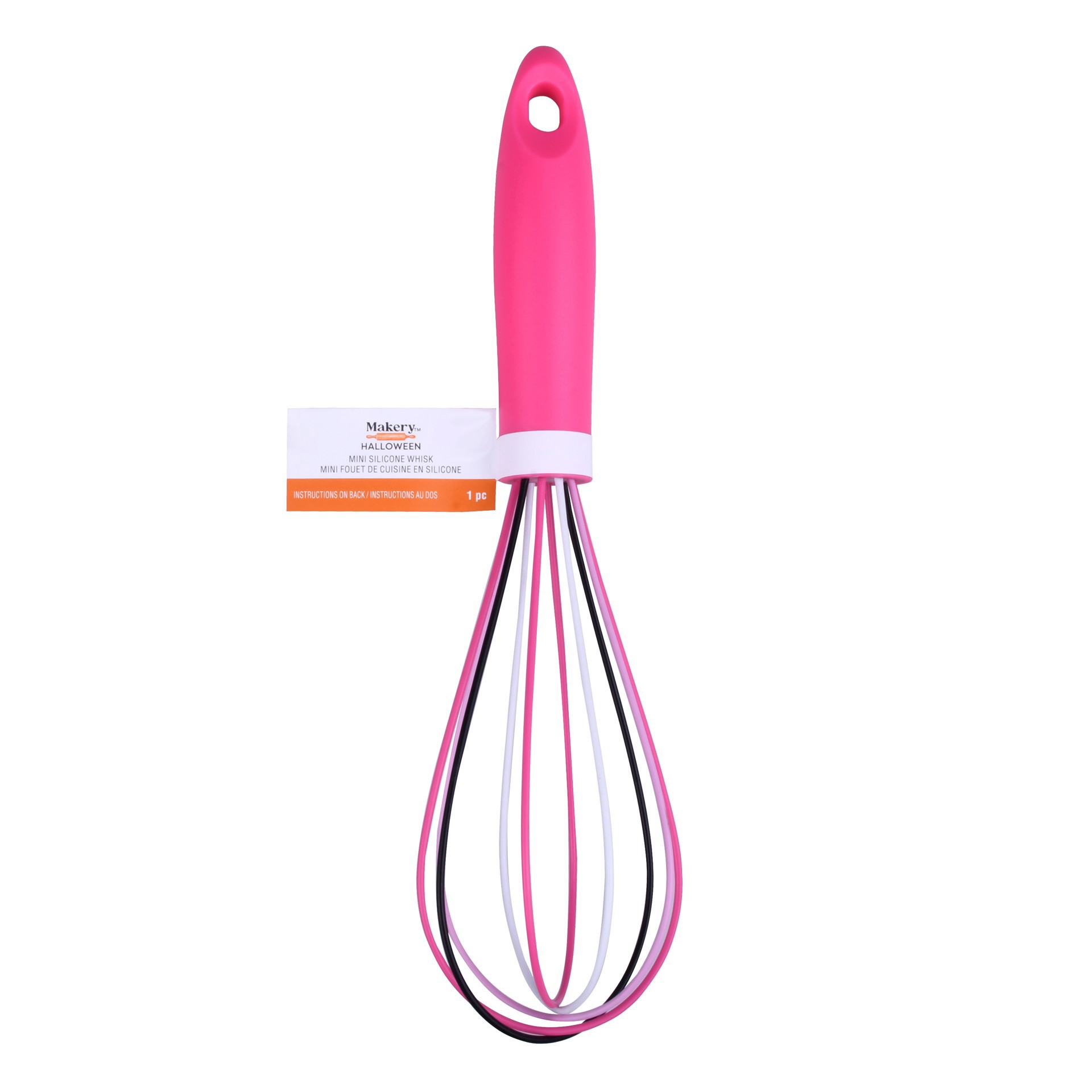 slide 2 of 4, Mini Pink Silicone Whisk By Makery, 8 in