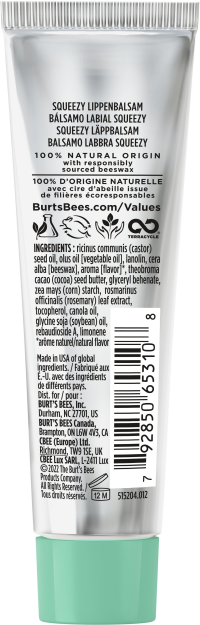 slide 9 of 14, Burt's Bees 100% Natural Origin Squeezy Lip Balm, Enriched with Beeswax and Cocoa Butter, Sweet Mint Squeeze Tube, 0.43 oz