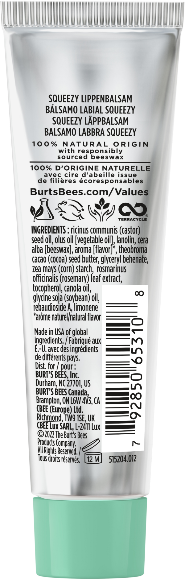 slide 12 of 14, Burt's Bees 100% Natural Origin Squeezy Lip Balm, Enriched with Beeswax and Cocoa Butter, Sweet Mint Squeeze Tube, 0.43 oz