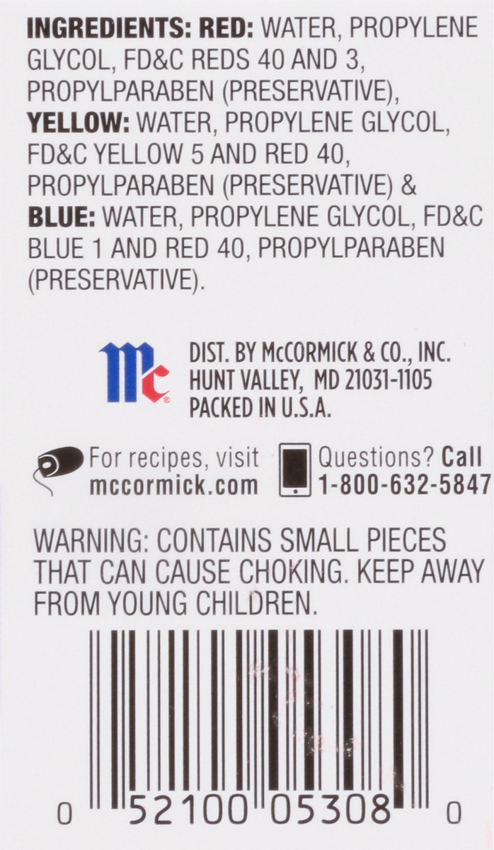 slide 8 of 9, McCormick Assorted Food Colors & Egg Dye, 1.5 fl oz, 1.50 fl oz