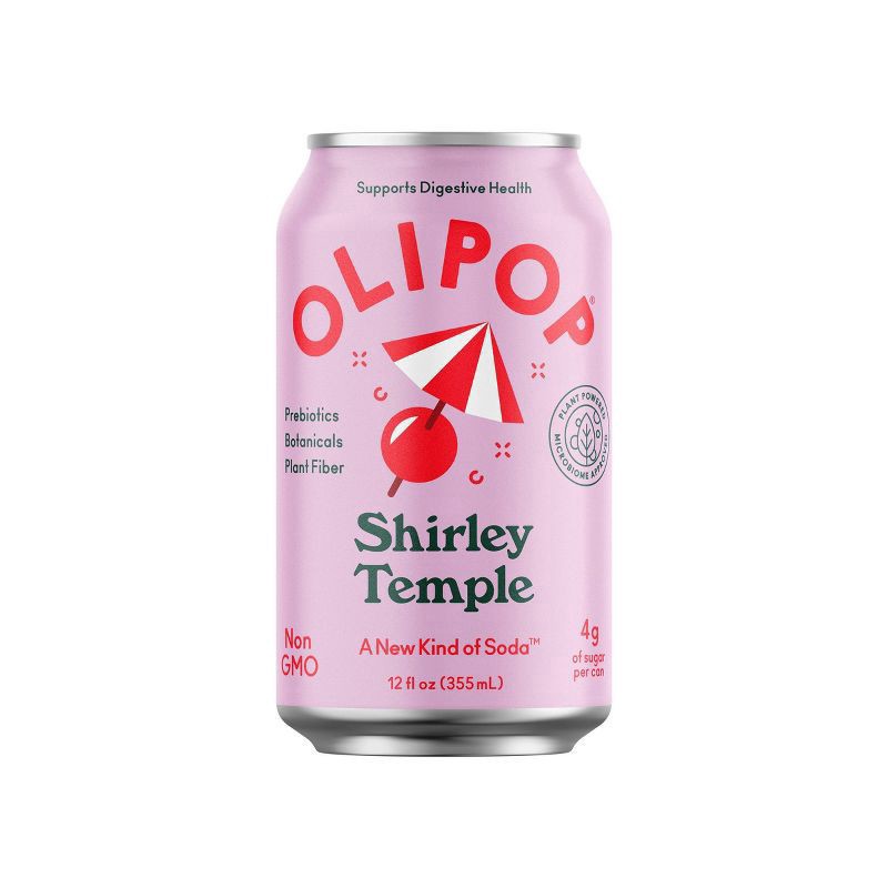 slide 1 of 6, Olipop Shirley Temple Soda - 12 fl oz Can, 12 fl oz