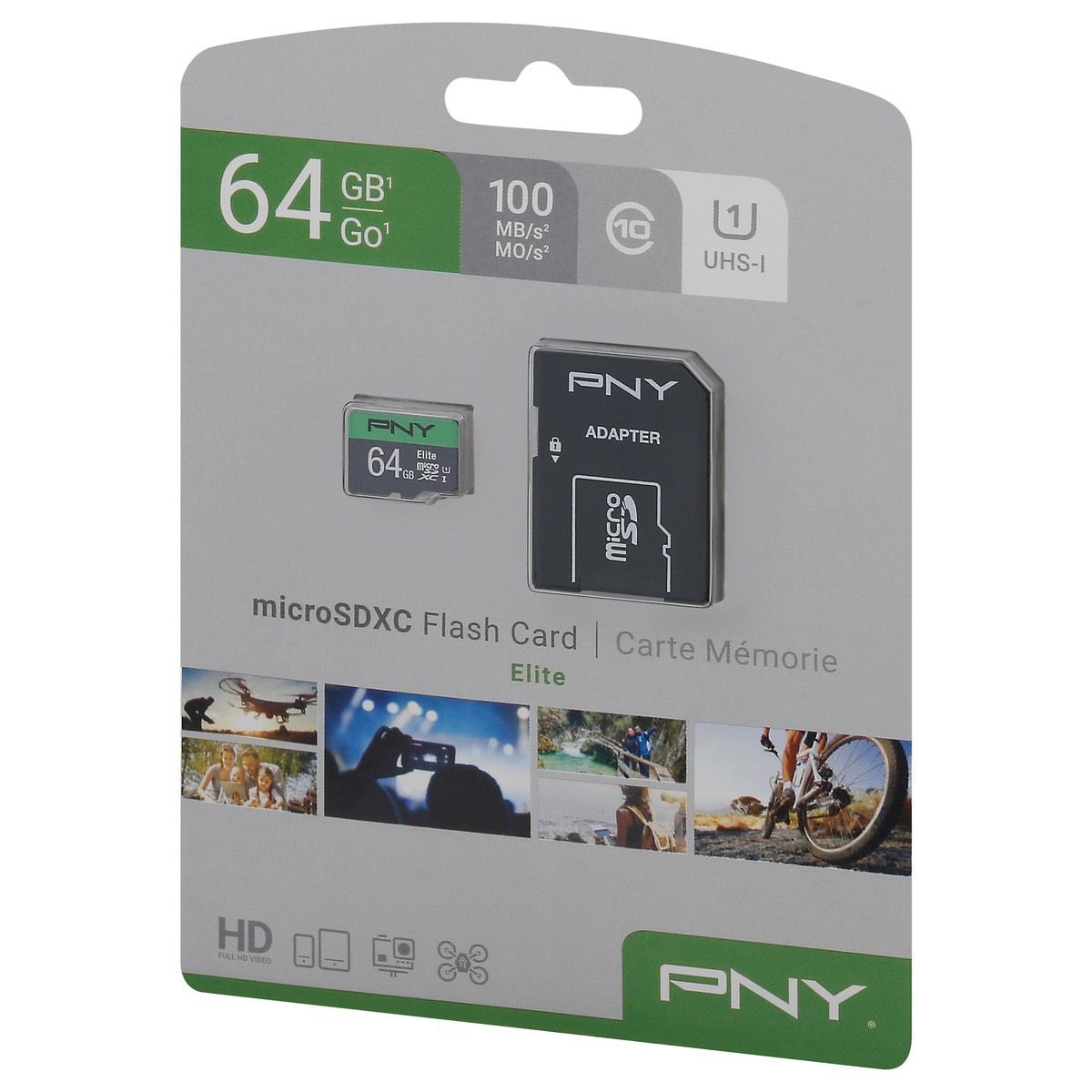 slide 6 of 9, PNY 64 GB Elite MicroSDXC Flash Card 1 ea Card, 1 ct