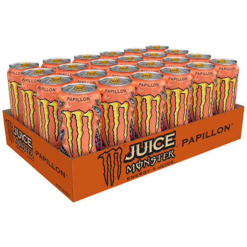 slide 1 of 1, Monster Energy Juice Monster Papillon, Energy + Juice (Pack of 24, 16 oz