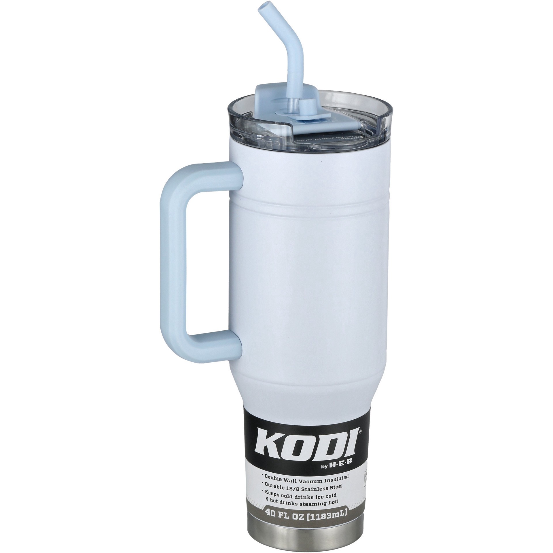 slide 1 of 1, KODI by H-E-B Tumbler with Handle - Polar Breeze, 40 oz