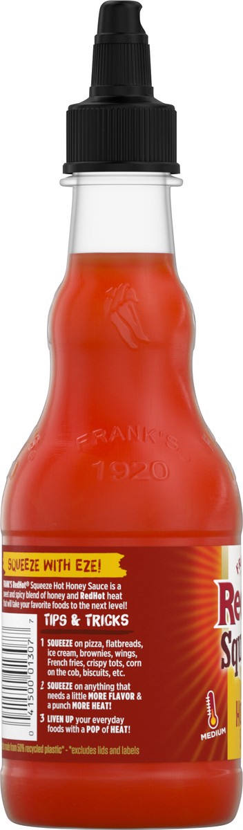 slide 12 of 13, Frank's RedHot Hot Honey Squeeze Hot Sauce, 12 fl oz, 12 fl oz