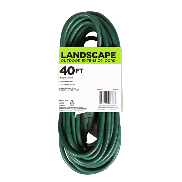 slide 4 of 5, Outdoor 16/3 SJTW Extension Cord - Green, 40 ft